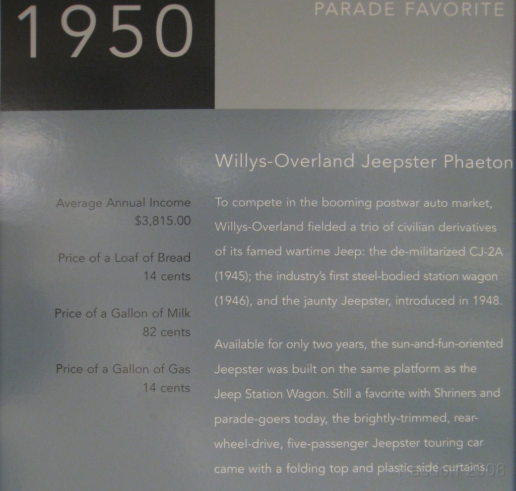 Chrysler Walter - Car Museum 2008 0464.jpg - A visit to the Walter P Chrysler museum located on the grounds of the sprawling Chrysler complex in Auburn Hills Michigan. A great collection of Chrysler brands through the years, AMC, Dodge, Willys, and others.